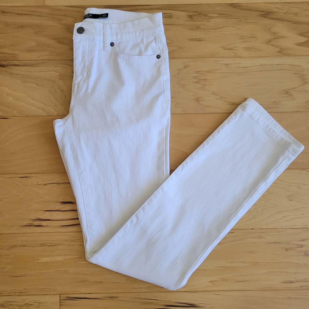 Ralph Lauren White Skinny Jeans Classic Style, Straight